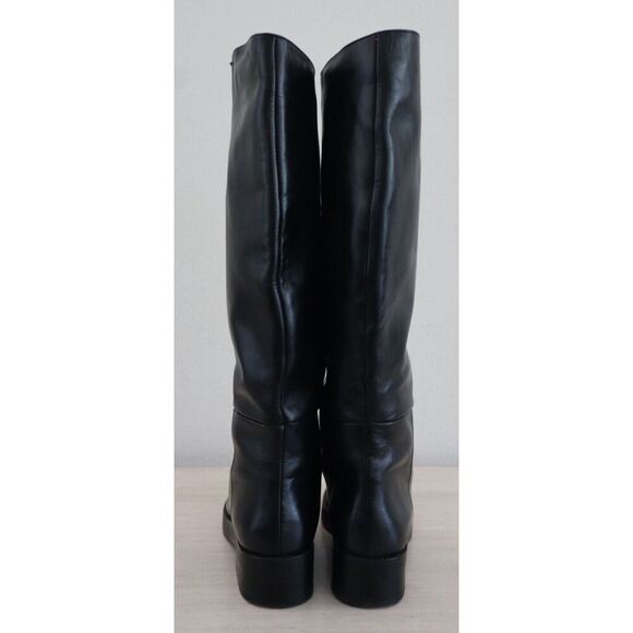 Zara 2052/612/040 Women's Sz 41 US 10 Black Leather Knee High Riding Boots - Picture 12 of 12